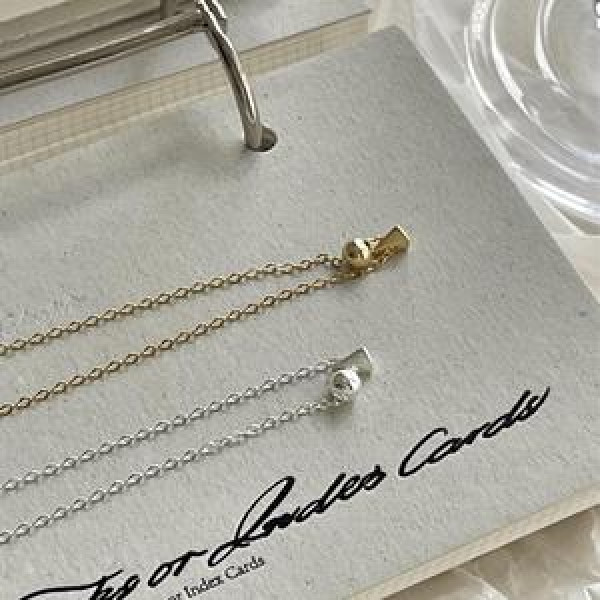 A45759 sterling silver geometric simple elegant necklace
