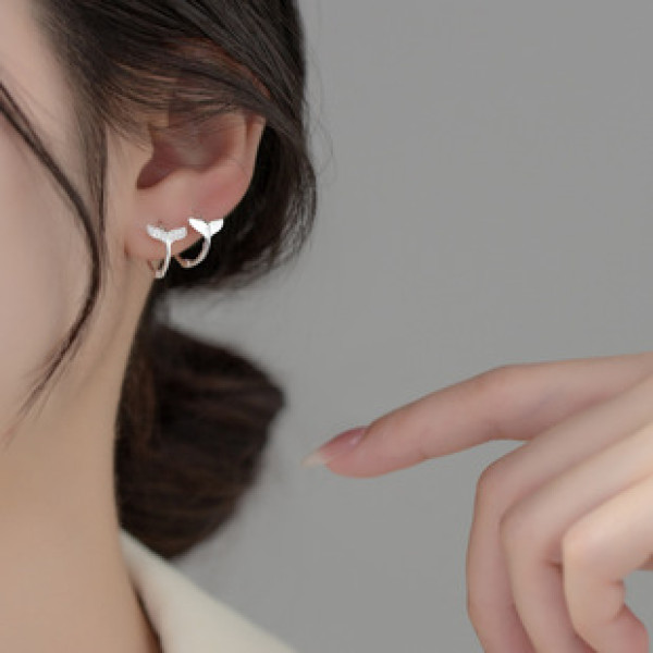 A38126 s925 sterling silver trendy rhinestone simple earrings