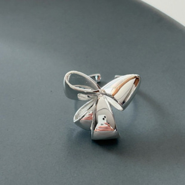 A43214 simple s925 sterling silver butterfly heart design unique ring