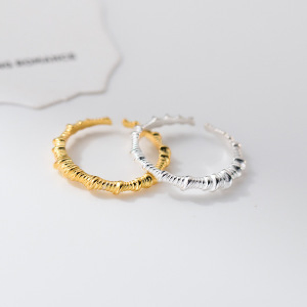 A46195 s925 sterling silver simple bar wrap twist ring