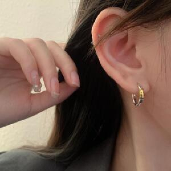A44570 s925 silver vintage smilingface thai simple earrings
