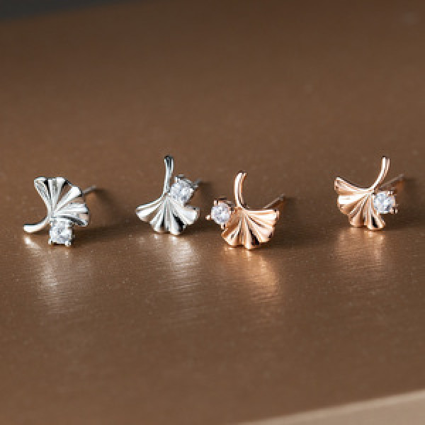 A45340 s925 sterling silver trendy sweet unique rhinestone stud earrings