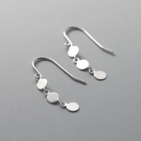 A41073 s925 sterling silver plate design geometric long earrings
