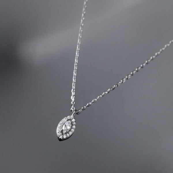 A36760 s925 sterling silver chic rhinestone eye trendy sweet necklace