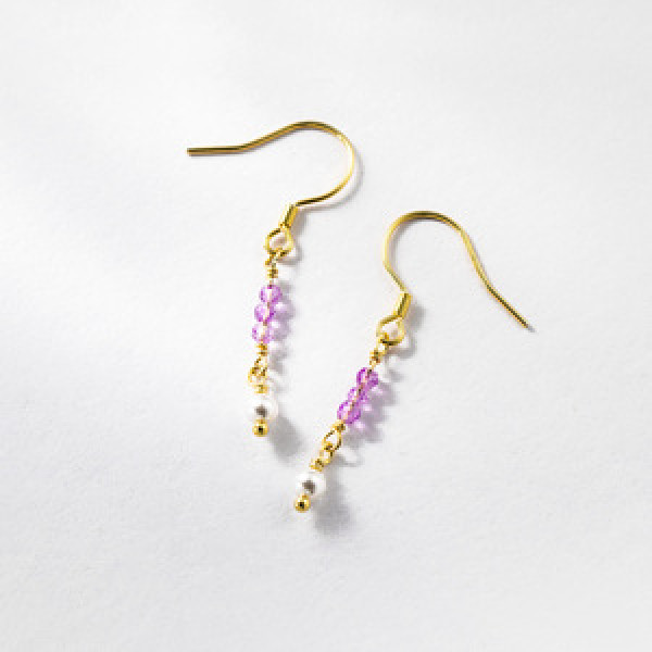 A45953 s925 sterling silver trendy sweet purple crystal stud earrings