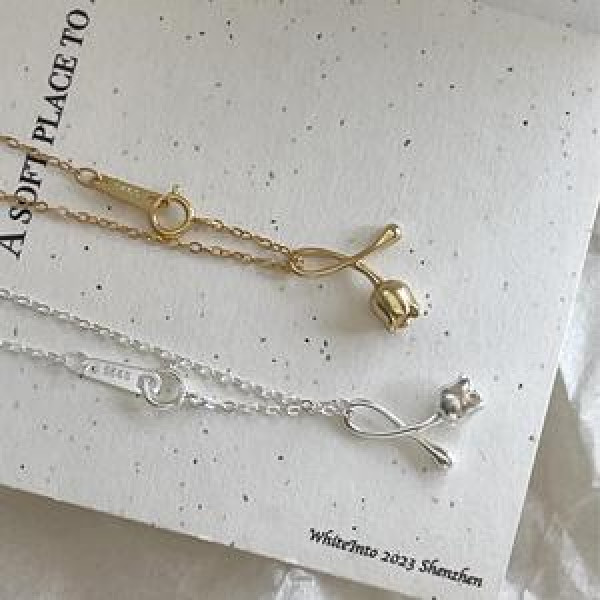 A45765 sterling silver simple necklace