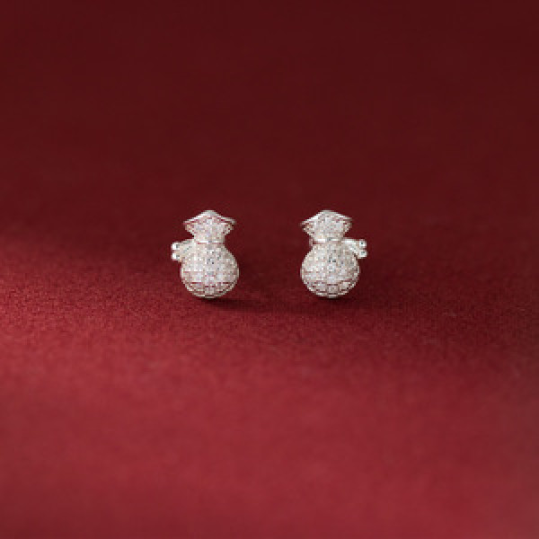 A44896 s925 sterling silver sweet sparkling rhinestone stud earrings