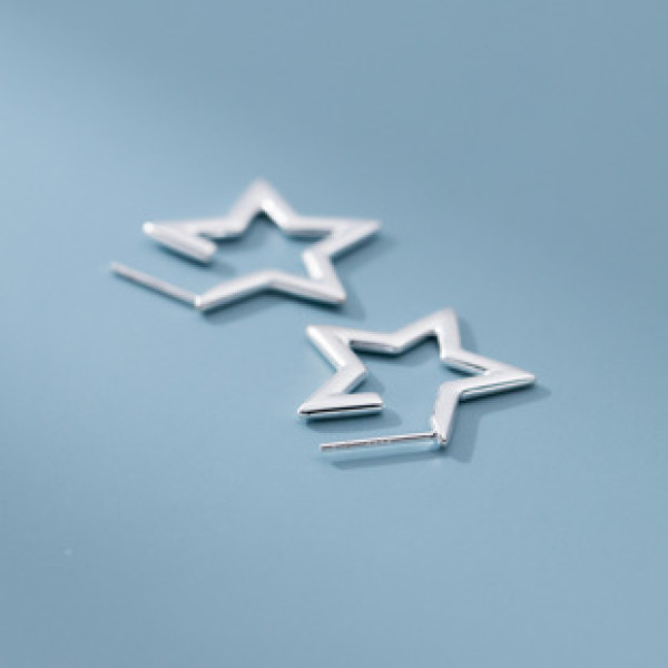 A40184 s925 sterling silver hollowed stud trendy design earrings