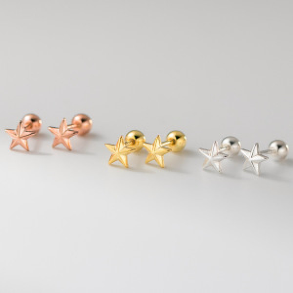 A46315 s925 sterling silver sweet elegant stud earrings