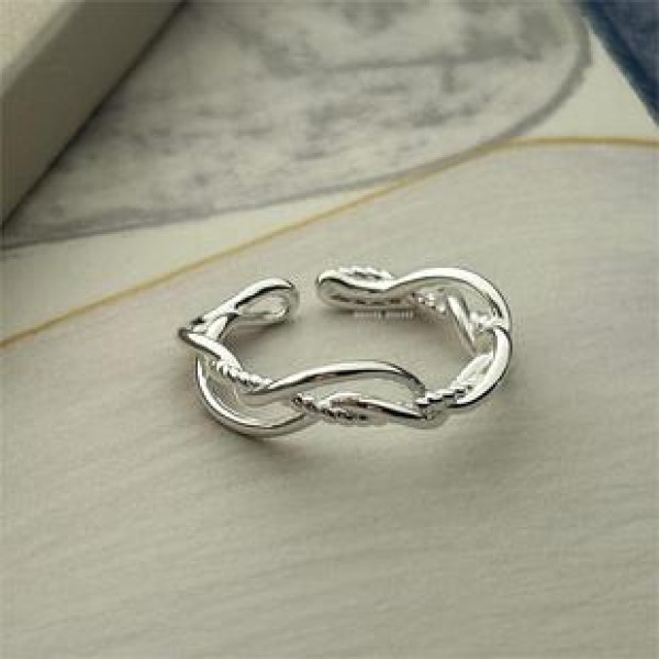 A43207 sterling silver bar simple fashion adjustable ring