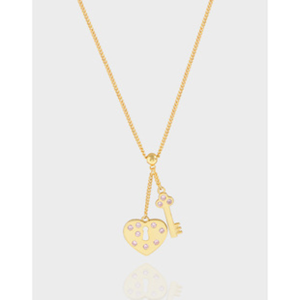 A38690 design key heart sterling silver s925 quality necklace
