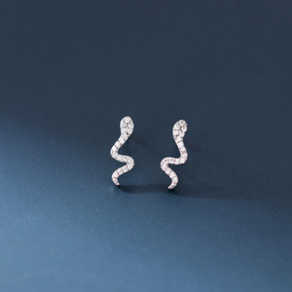 A45433 s925 sterling silver trendy sweet sparkling rhinestone stud earrings