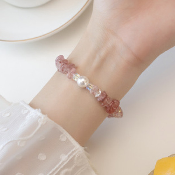 A39739 s925 sterling silver pink charm sweet design elegant bracelet