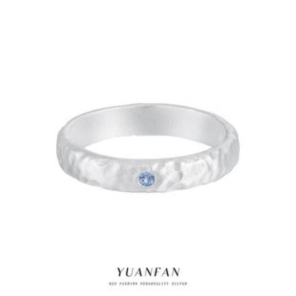 A43411 s925 sterling silver simple cubic zirconia unique ring