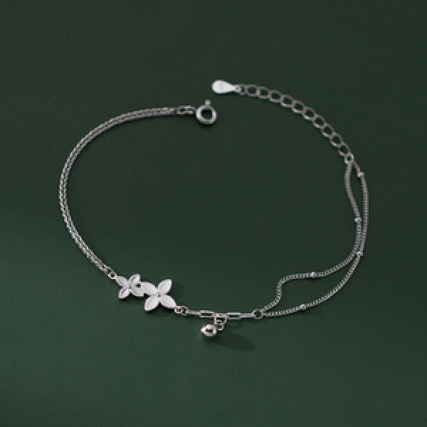 A45569 s925 silver trendy sweet dainty charm bracelet