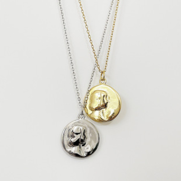 A32877 design 925 sterling silver gold coin necklace