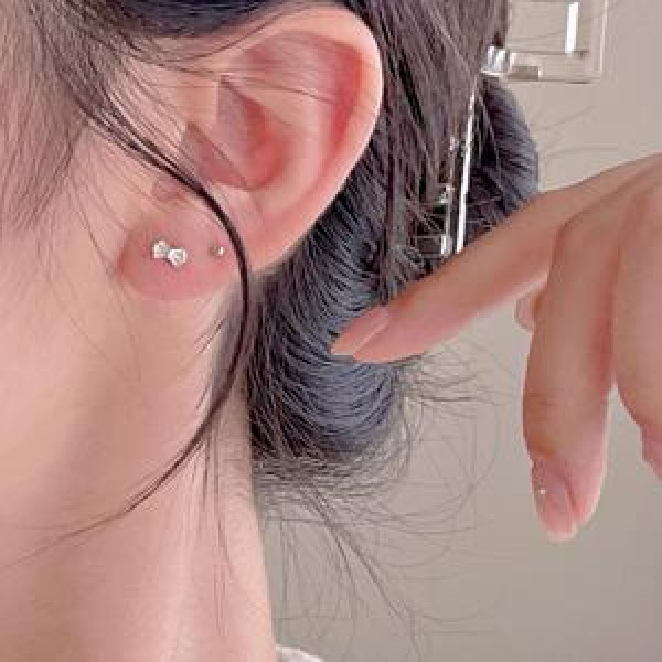 A46389 sterling silver butterfly stud simple elegant earrings
