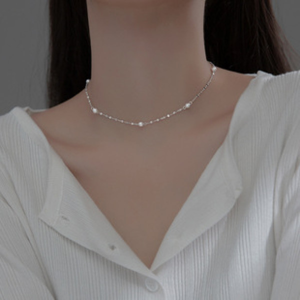 A34050 s925 sterling silver lip chain necklace