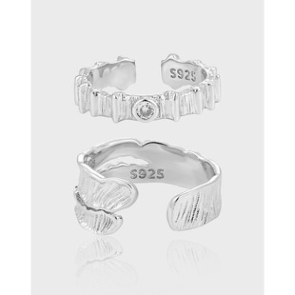 A41557 unique bar stripe rhinestone s925 sterling silver ring