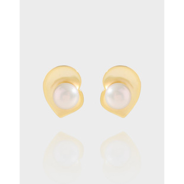 A38852 design heart pearl stud sterling silver s925 quality earrings