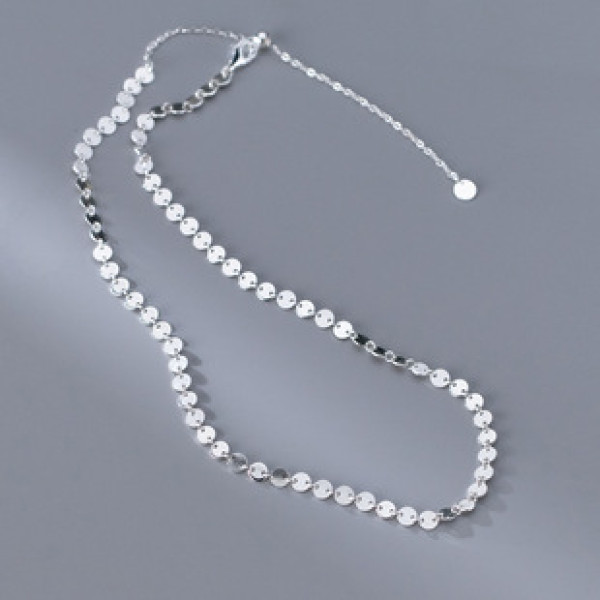 A41576 s925 sterling silver design elegant plate necklace