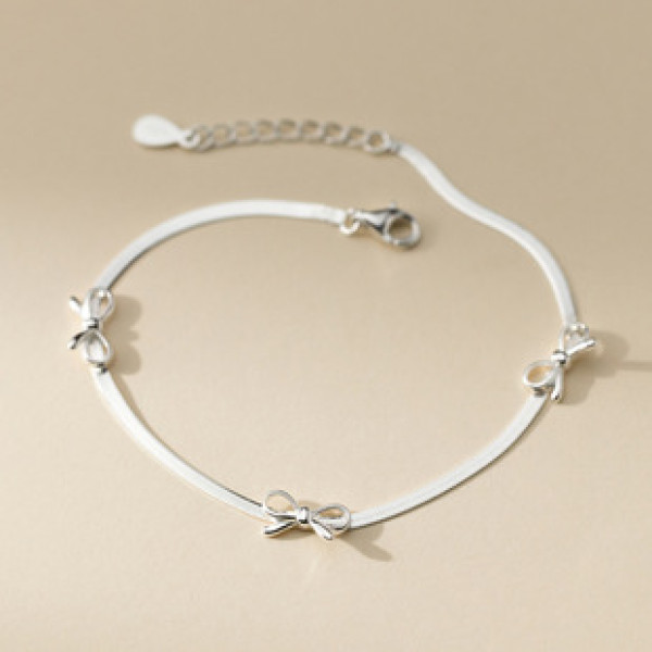 A42857 s925 silver sweet hollowed butterfly wide charm design bracelet
