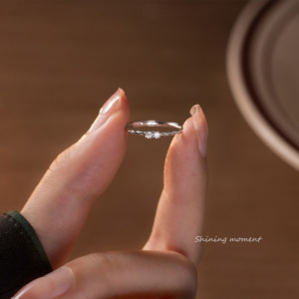 A44530 s925 silver trendy simple twist adjustable sweet ring