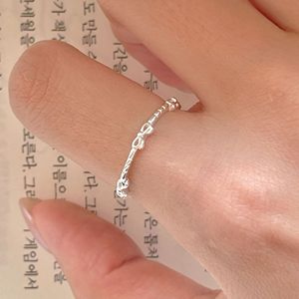 A44340 sterling silver butterfly simple fashion adjustable ring
