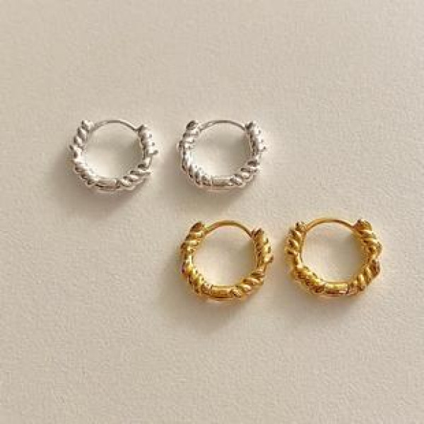 A37366 sterling silver spiral stud simple fashion earrings earrings