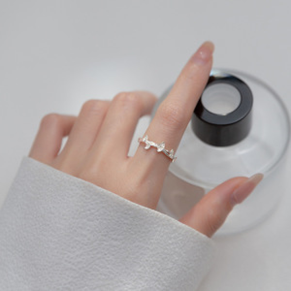 A45349 s925 silver fashion elegant sweet adjustable ring