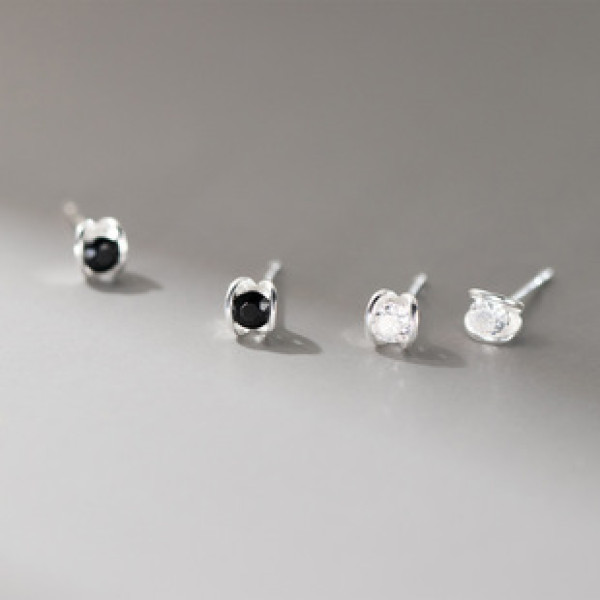 A42878 s925 sterling silver sweet fashion rhinestone stud design earrings