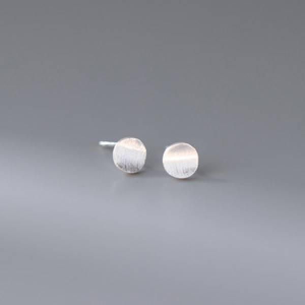 A45139 s925 sterling silver sweet dainty circle stud earrings