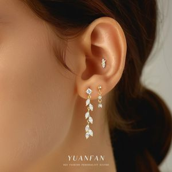 A45699 s925 sterling silver teardrop cubic zirconia trendy earrings