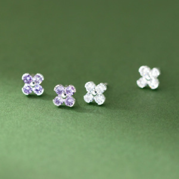 A46181 s925 sterling silver sweet rhinestone stud earrings