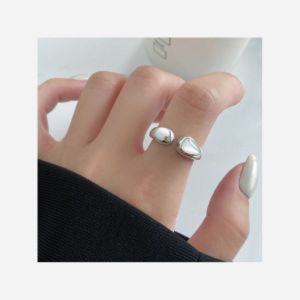 A46209 s925 sterling silver sweet dainty white shell teardrop ring