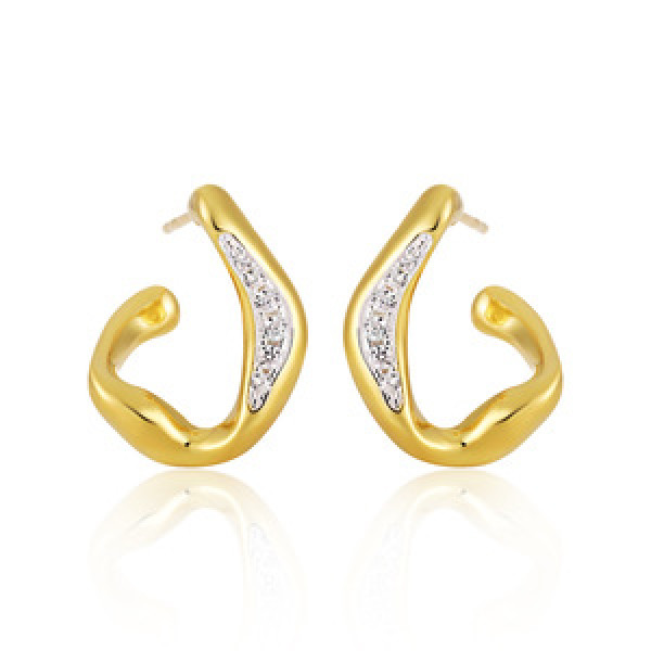 A44218 rhinestone stud s925 sterling silver simple plated silverplated earrings