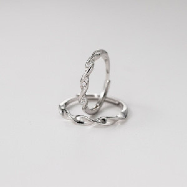 A44498 s925 sterling silver dainty simple elegant twist ring