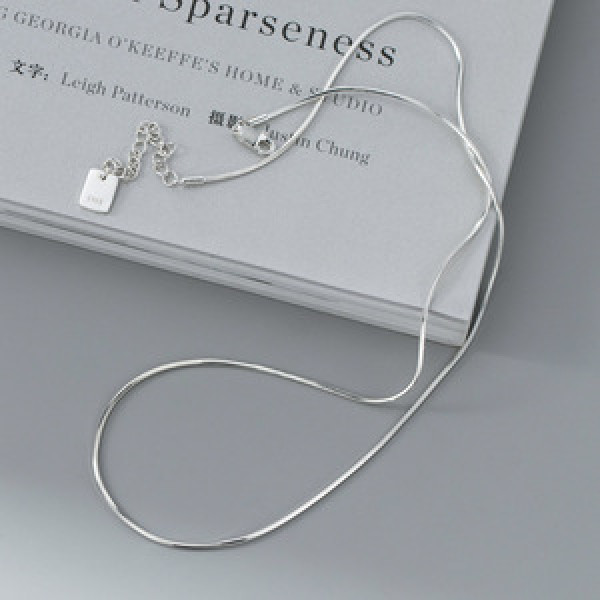 A46122 s925 silver dainty simple square necklace