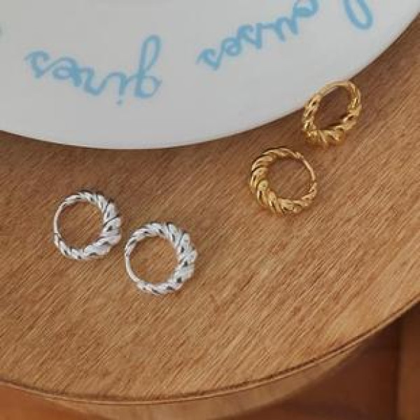 A37130 925 sterling silver spiral earrings
