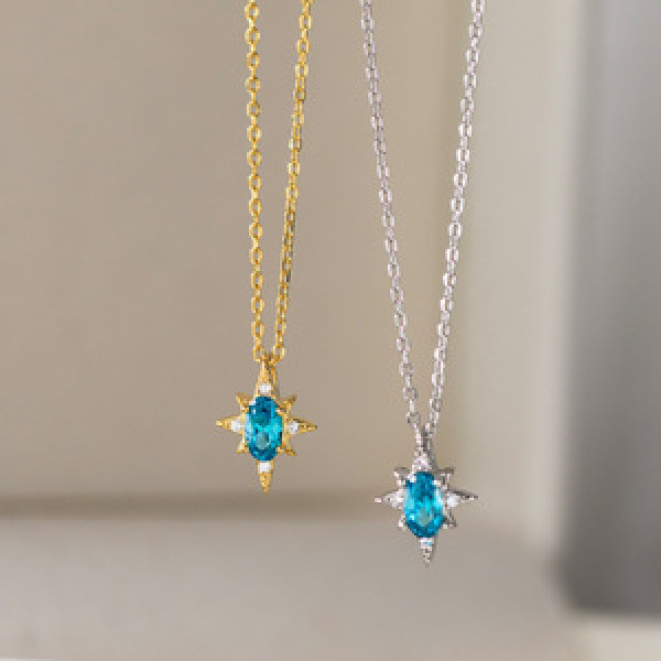 A45539 s925 silver pendant sweet sky rhinestone necklace