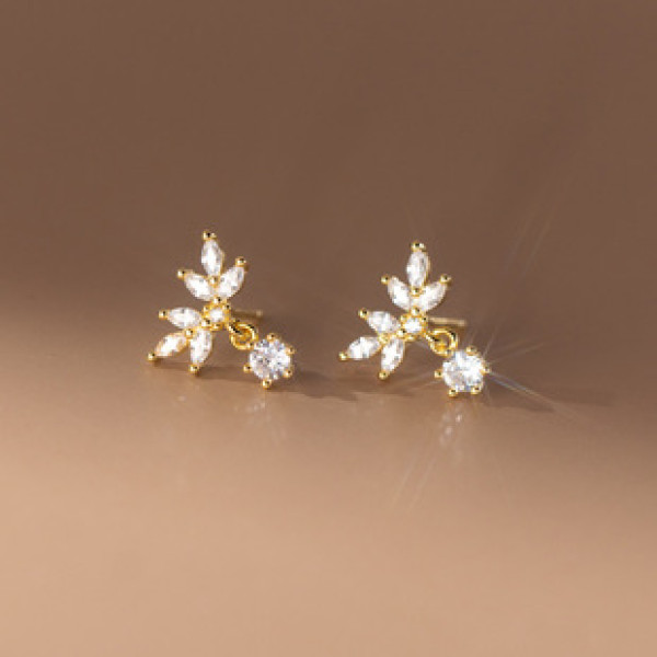 A39486 s925 sterling silver rhinestone pendant stud elegant grade earrings