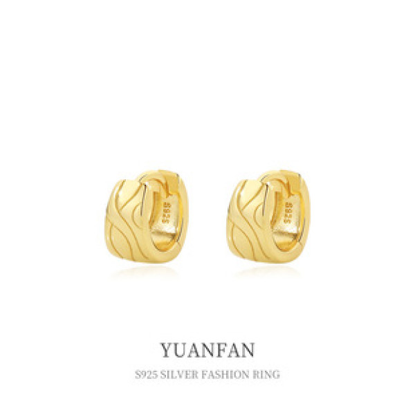 A37580 sterling silver simple unique earrings