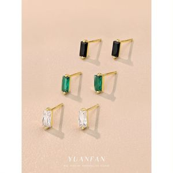 A43680 s925 sterling silver square stud simple dainty earrings
