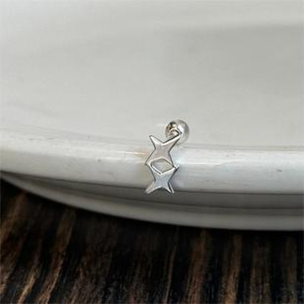A43210 sterling silver stars stud earrings simple elegant earrings