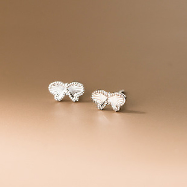 A42103 s925 sterling silver butterfly flower stud fashion earrings
