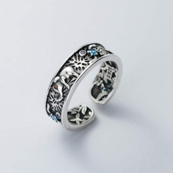 A39048 s925 sterling silver thai rhinestone unique ring