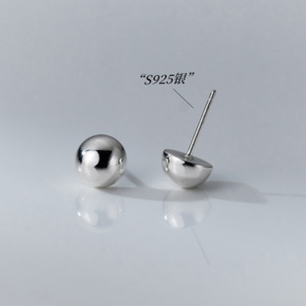 A38325 s925 sterling silver circle stud design elegant cute earrings