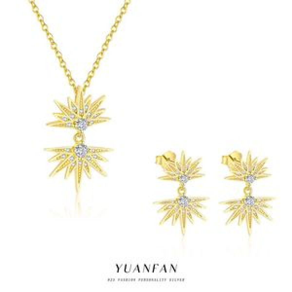 A45688 s925 sterling silver sun stud fashion cubic zirconia simple earrings