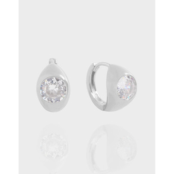 A41158 cubic zirconia geometric sterling silver s925 earrings