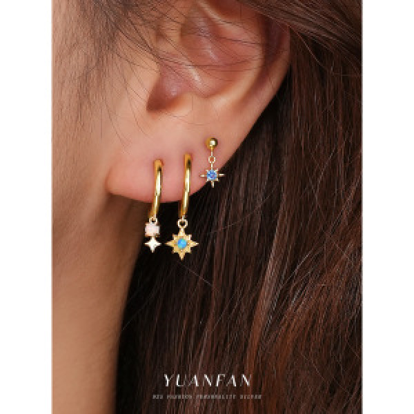 A43890 s925 sterling silver opal fashion simple earrings